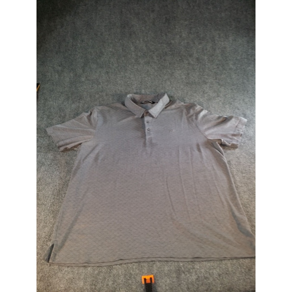 Travis Mathew Golf Polo Shirt Men XL Gray Short Sleeve Performance Heathered Tee